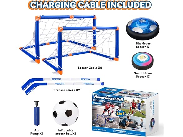 Nazano 3-in-1 Hover Hockey and Soccer Ball Set
