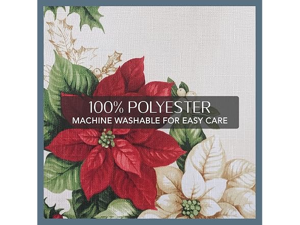 Threadmade Red and White Poinsettias Placemat, Set of 4