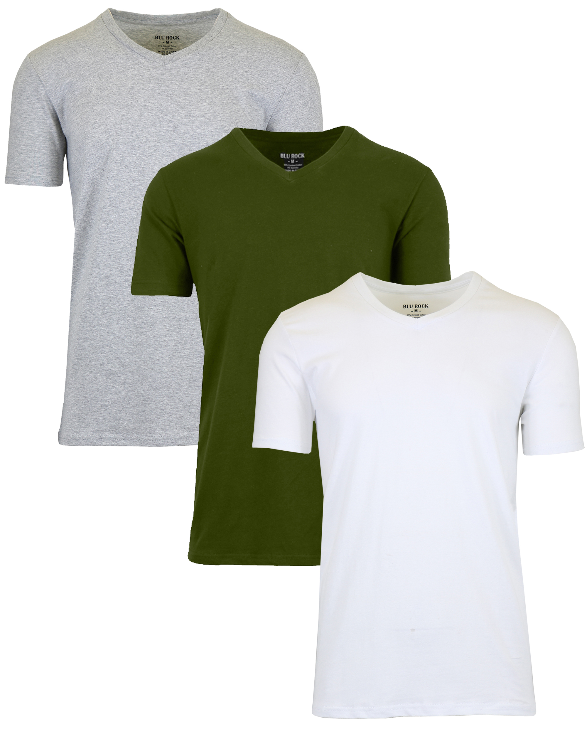 Mens Cotton Stretch V-Neck Tees (M-2XL) - Gallery 23