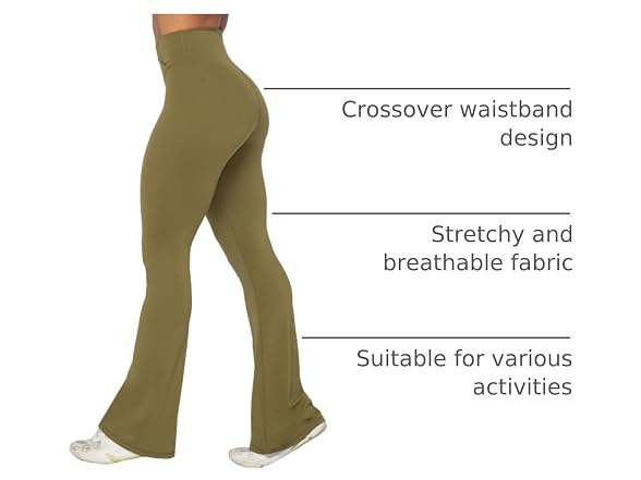 Sunzel Flare Leggings 30in XS Martini Olive