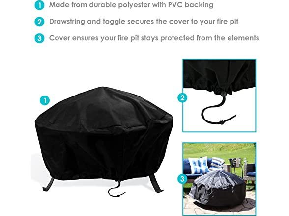 Round Fire Pit Cover, 36-inch Diameter