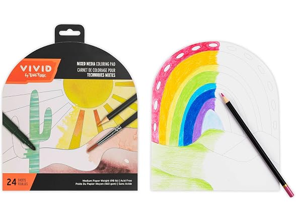 Brea Reese Vivid Mixed Media Coloring Pad - 24 Sheets