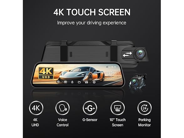 Veement 4K Rear View Mirror Camera | 10in