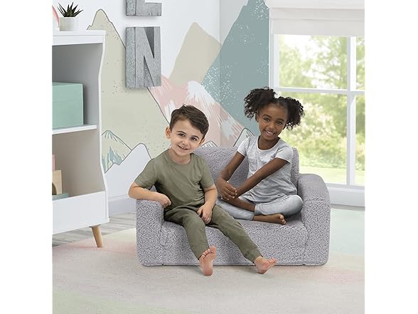 Delta Children Cozee Flip-Out Sherpa 2-in-1 Convertible Sofa to Lounger