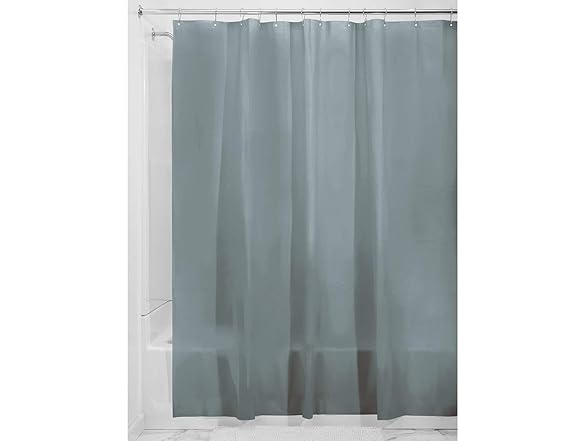 iDesign PEVA Shower Curtain Liner, Smoke