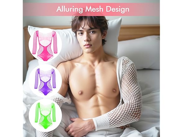 Pinkyhim Men's Sexy Mesh One-piece