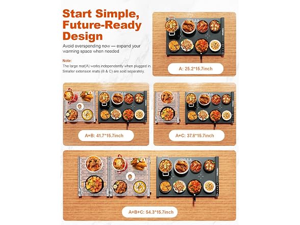 Food Warming Mat – Extendable Roll-Up