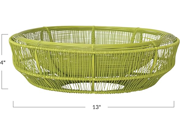 Bloomingville Metal Wire Double-Wall Bowl, Chartreuse