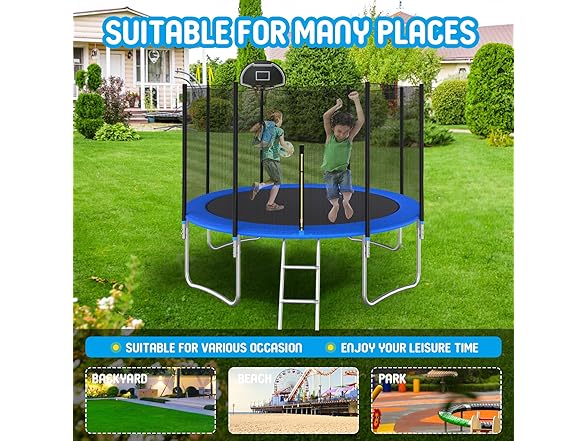 Livavege Trampoline 10FT Safety Enclosure Net