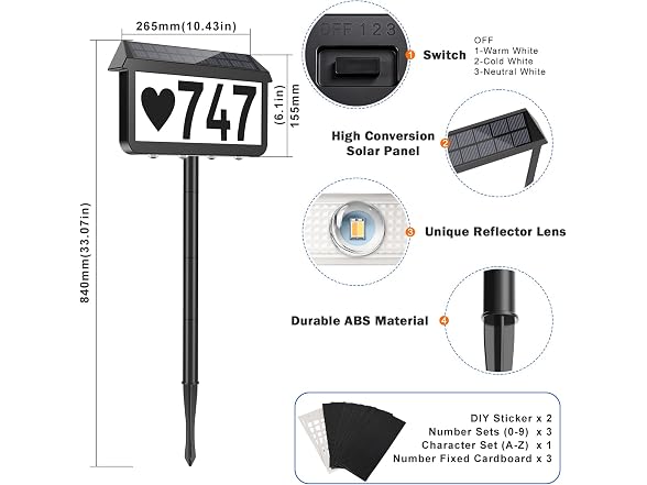 Brightever Illuminated Solar Address Sign