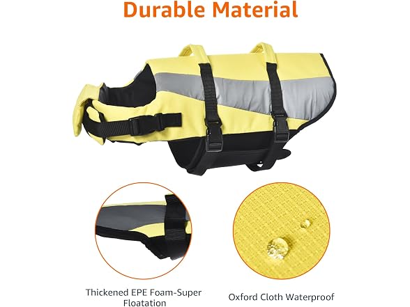 Amazon Basics Dog Adjustable Life Jacket w Reflective Stripes