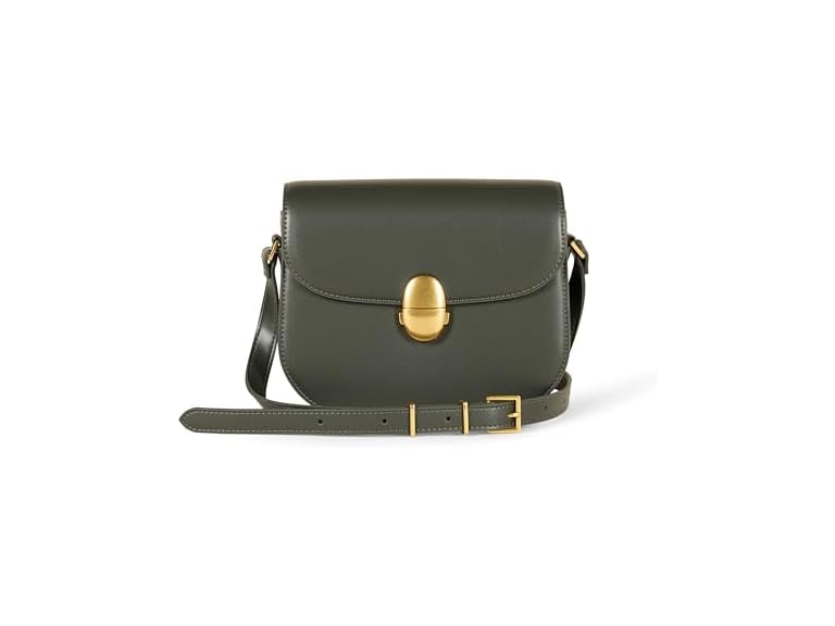Amazon Essentials Women's Crossbody Flap Bag, Dark Olive, One Size
