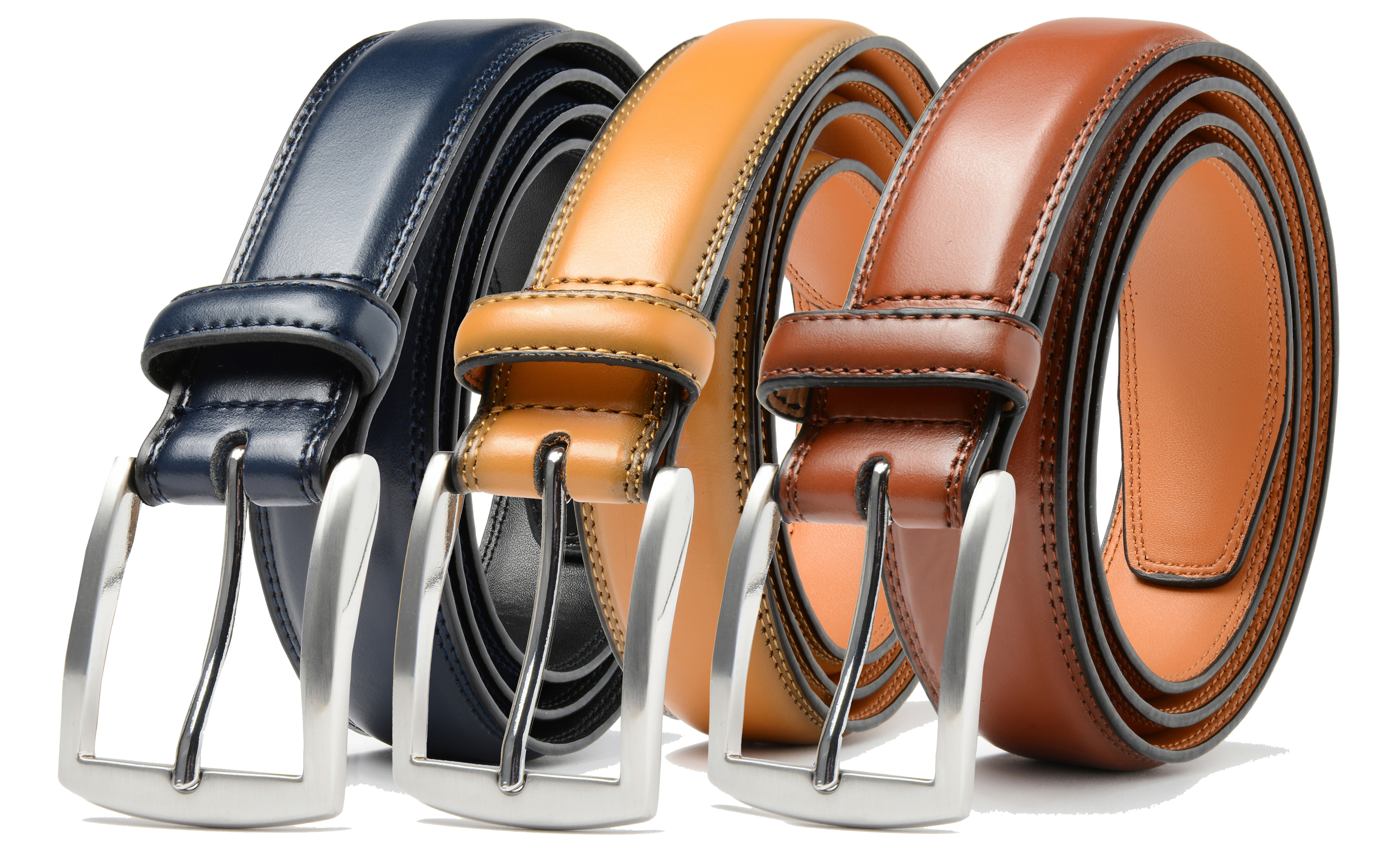 1, 2, 3, 4, 6-Pack Leather Dress Belt - Gallery 55