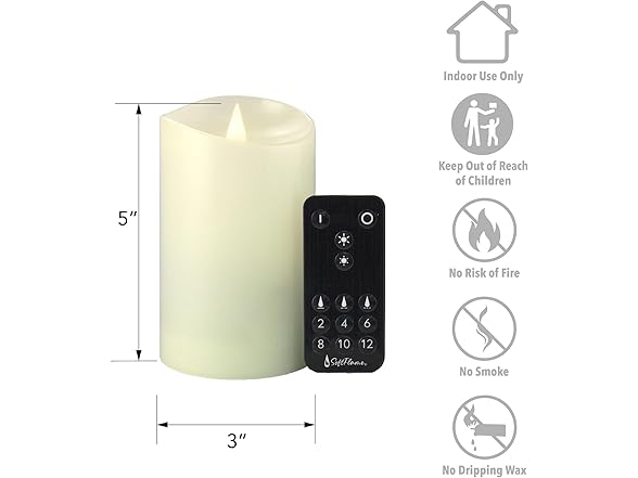 Softflame LED Candles w/Remote 3pk
