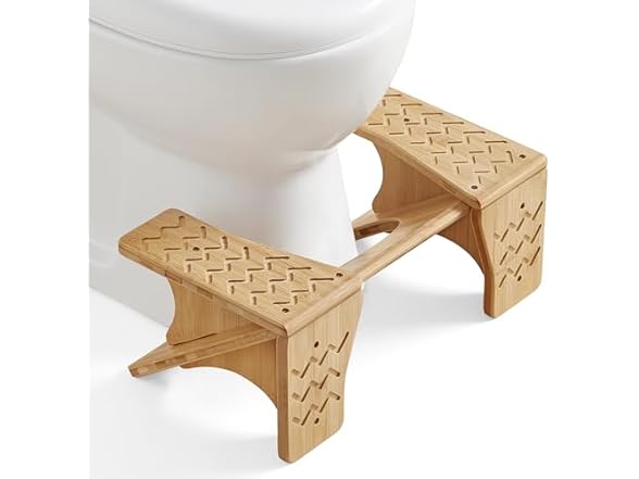 SONGMICS Bamboo Toilet Stool