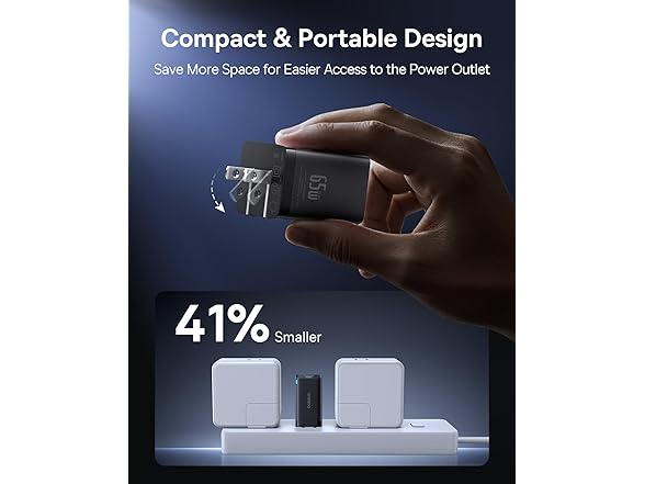 (2 Pack) Baseus 65W USB C Charger Block