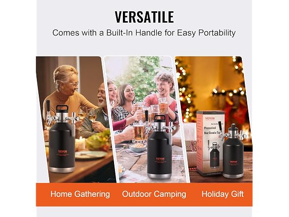 VEVOR Beer Growler Tap System, 128Oz 4L