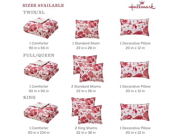 Hallmark Red Toile King Comforter Set