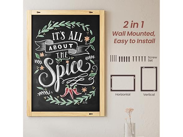 Chezerra Double-Sided Magnetic Chalkboard