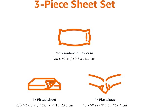 Amazon Basics Kid's Microfiber 3Pc Sheet Set