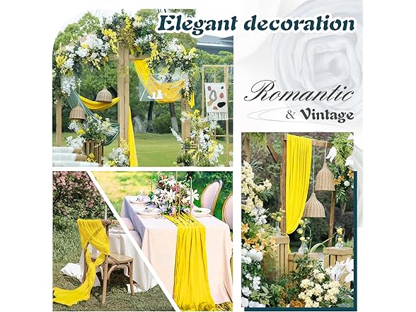 Gold Yellow Cheesecloth Table Runner