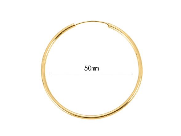 14K Gold Plated Hoop Earrings 50mm