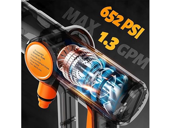 Portable Cordless Pressure Washer, 652PSI