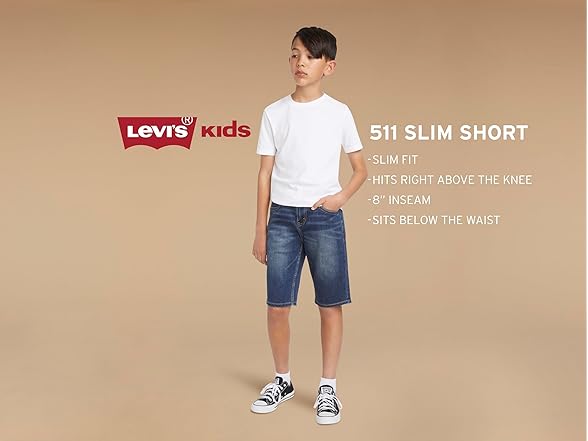 Levis Boys Slim Fit Denim Shorts