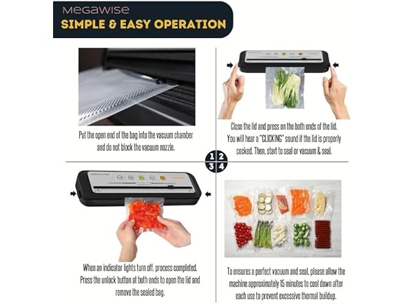 MEGAWISE Vacuum Sealer Machine for Food