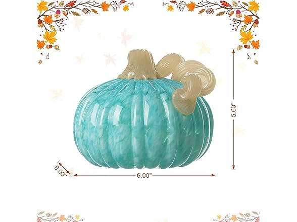 Glitzhome Fall Glass Pumpkin Decor