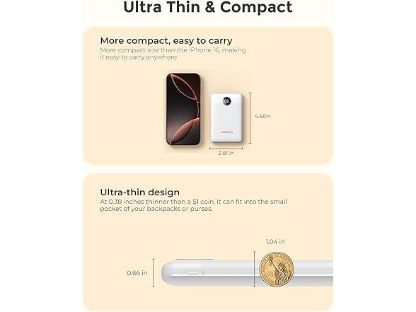 WeeFancy Mini Portable Charger, White
