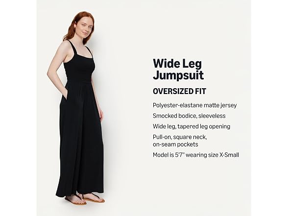 Amazon Essentials Women Square Neck Wide Jumpsuit