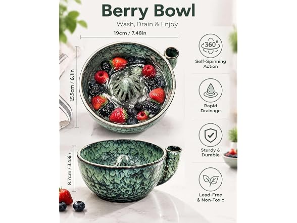 SIFWEX Ceramic Spinning Berry Bowl