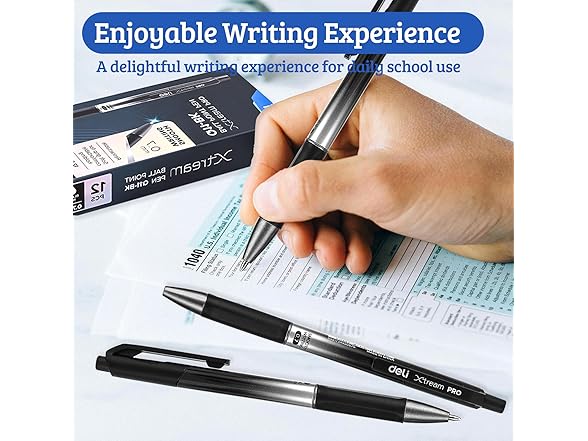 12 Pack Gel Pens, 0.7mm Black