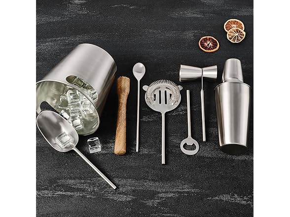 Gourmet Basics Bar Essentials 8-Piece Bar-in-Bucket Tool Set 