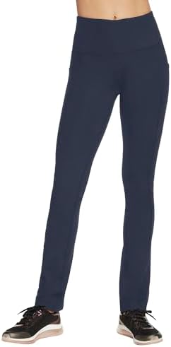 Skechers Women's Size Go Walk High Waisted Pant Joy – 4-Way Stretch, Moisture-Wicking, Layered Waistband, Navy, Large Tall