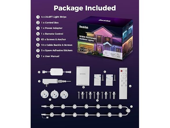 DeckTok Permanent RGB Lights 100FT