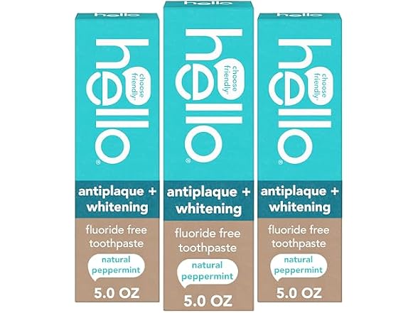 Hello Antiplaque Whitening Toothpaste 5oz 3 Pack