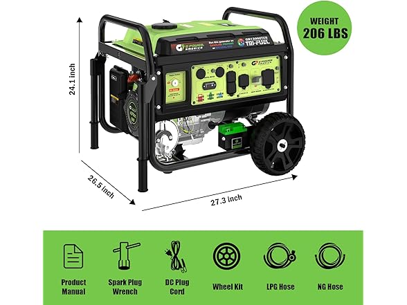Green-Power America GN13000TCS Tri Fuel Portable Generator