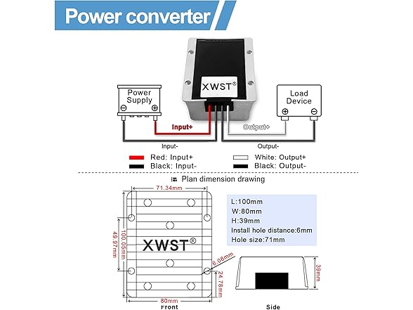 XWST DC 12V to 48V Voltage Converter