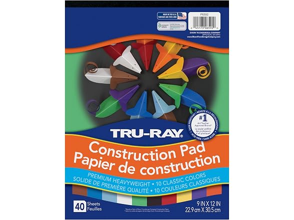 Tru-Ray Heavyweight Construction Paper Pad, 10 Colors