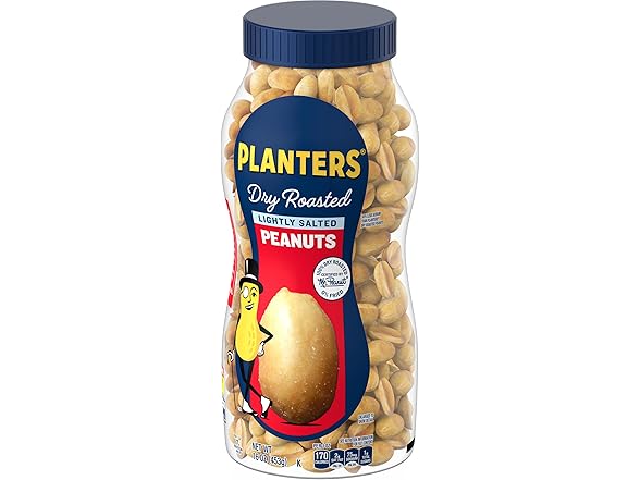 Planters Dry Roasted Peanuts Lightly Salted, 16oz