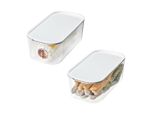 iDesign Storage Bins w/Lid Clear 2pc