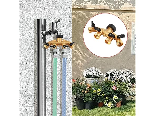 ENNSOO Water Hose Splitter Durable 4 Way