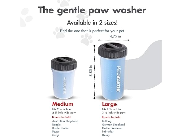 Dexas Lidded MudBuster Large Dog Paw Cleaner