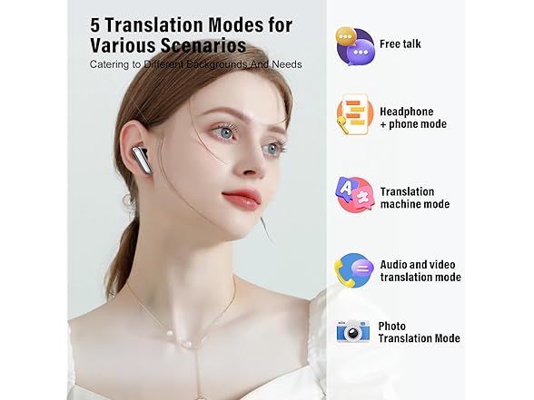 AI Language Translation Earbuds | EV68 (Open Box)