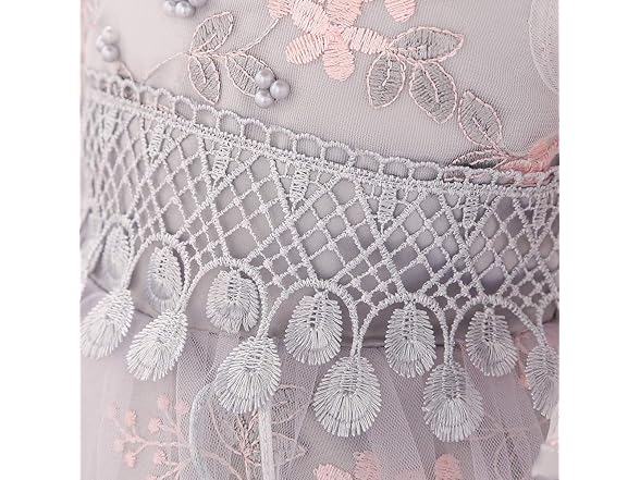 Qunsia Girls' Embroidered Lace Dress