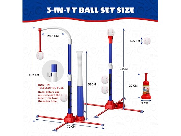 Latioi W1467 3-in-1 T Ball Set for Kids