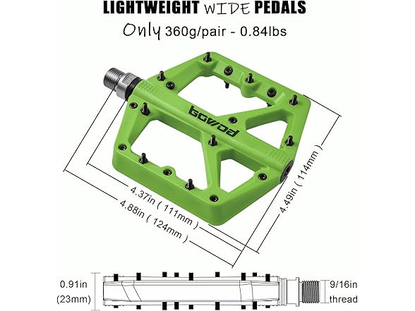 Non-Slip MTB Pedals, 9/16" Spindle