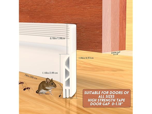 Door Draft Stopper White 78"